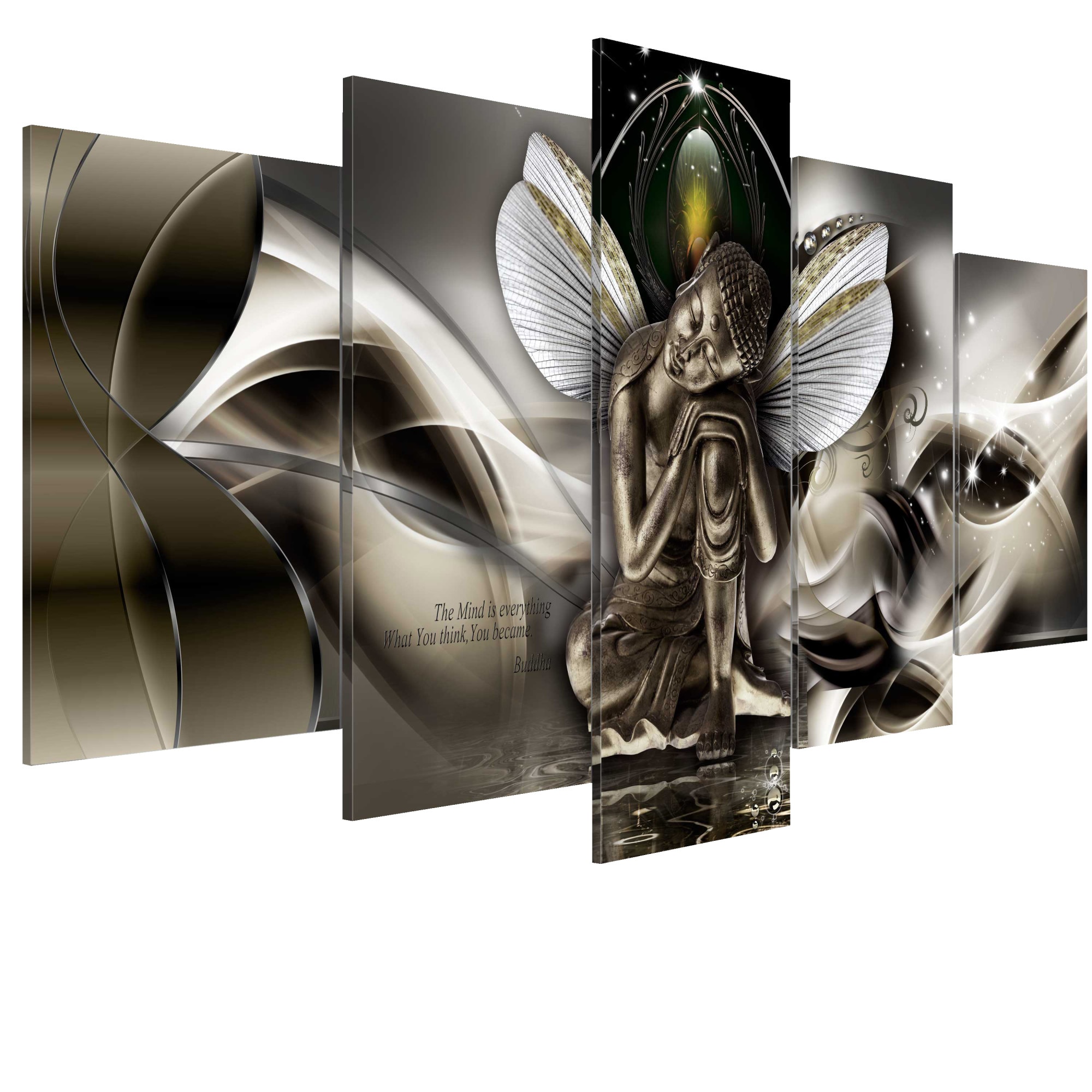 Tablou canvas 5 piese - Buddha mistic - 200 x 100 cm