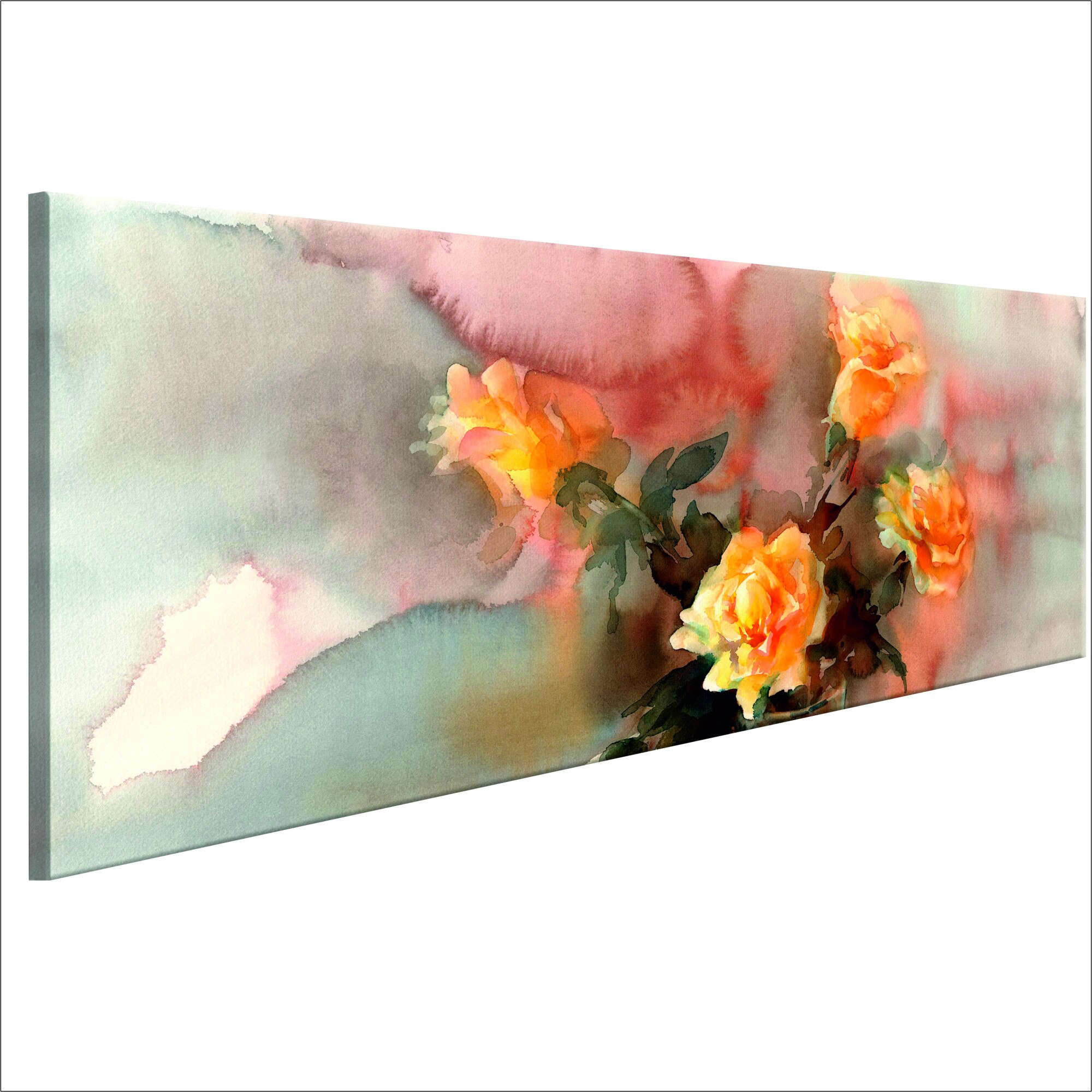 Tablou canvas - Buchet de trandafiri galbeni - 135 x 45 cm