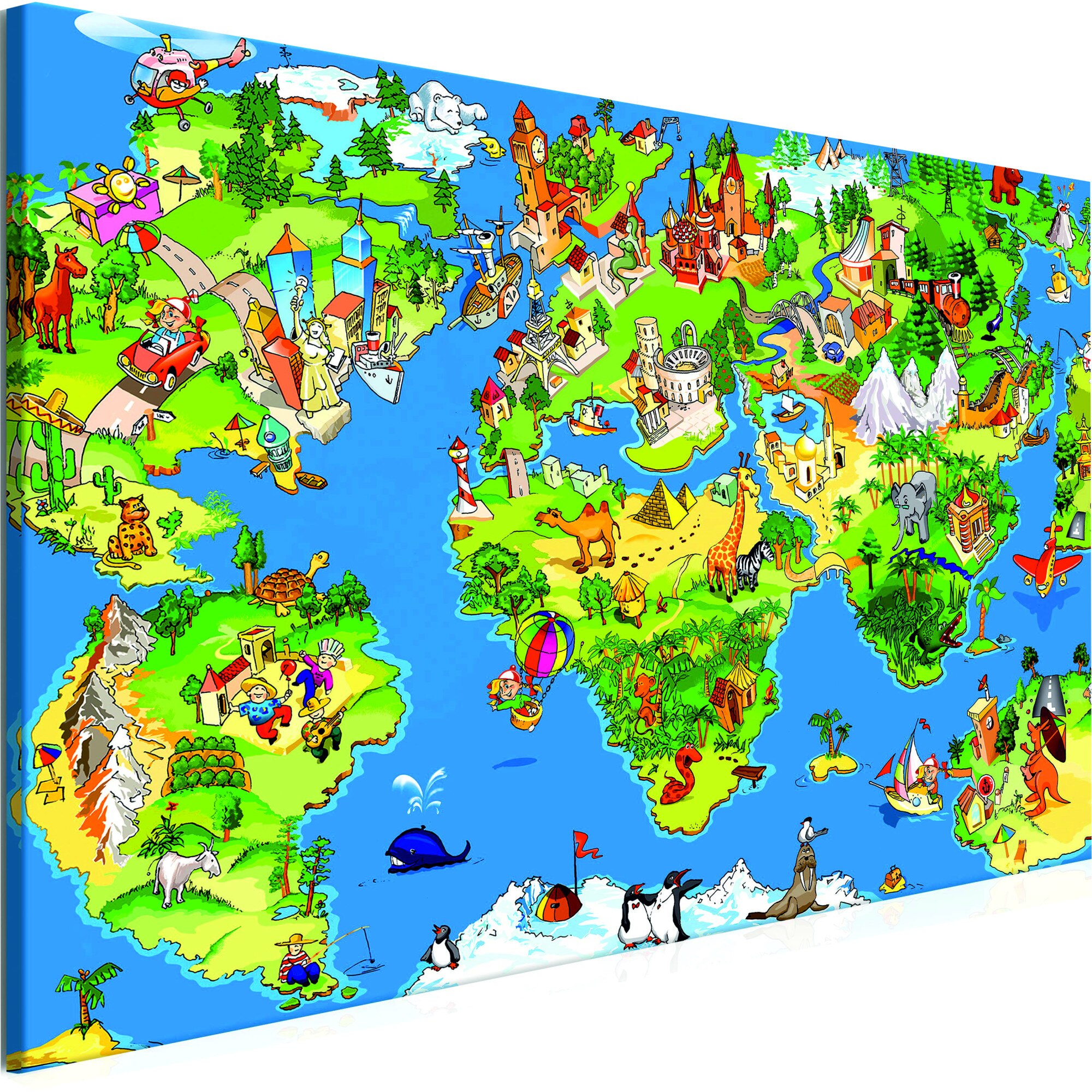 Tablou canvas - Harta copiilor larg - 90 x 60 cm