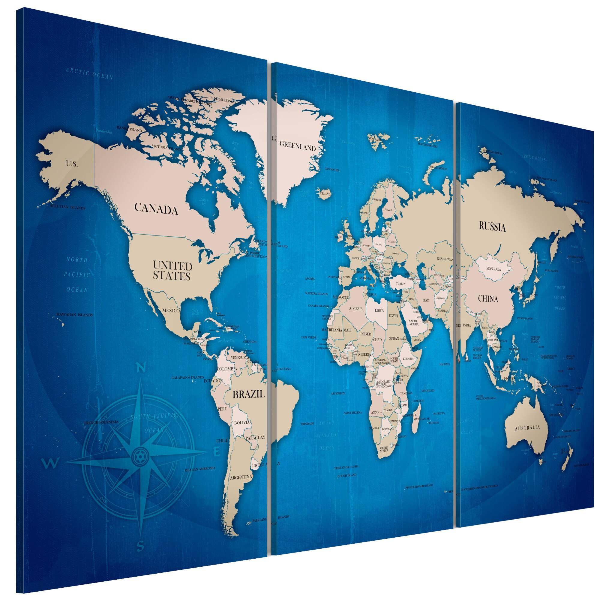 Tablou canvas 3 piese - Calatorie de cerneala - 90 x 60 cm