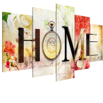 Tablou canvas 5 piese - Casa florilor - 100 x 50 cm Tablou canvas 5 piese - Casa florilor - 100 x 50 cm