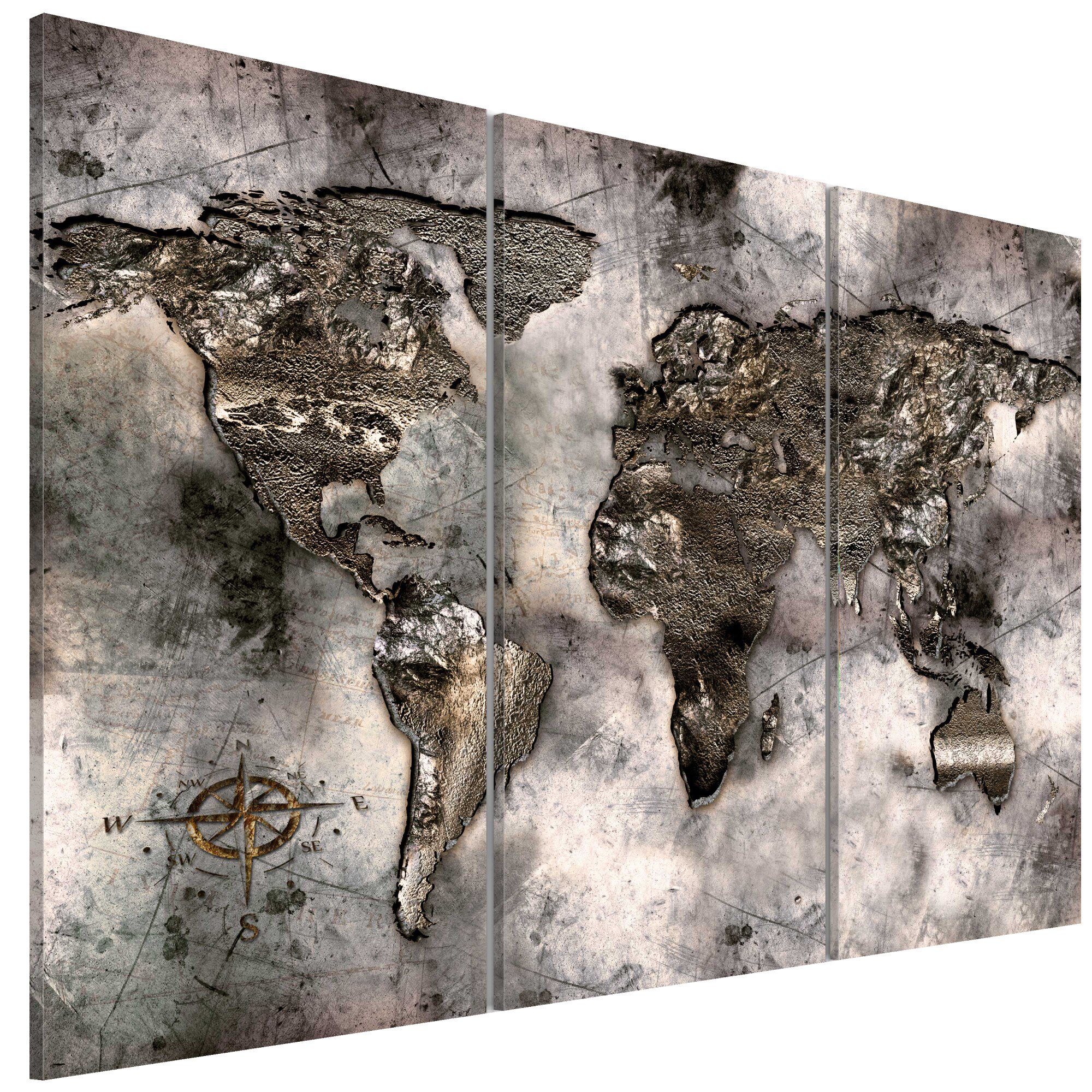 Tablou canvas 3 piese - Harta opalescenta - 120 x 80 cm