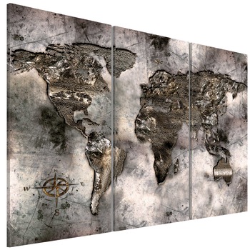 Tablou canvas 3 piese - Harta opalescenta - 120 x 80 cm Tablou canvas 3 piese - Harta opalescenta - 120 x 80 cm