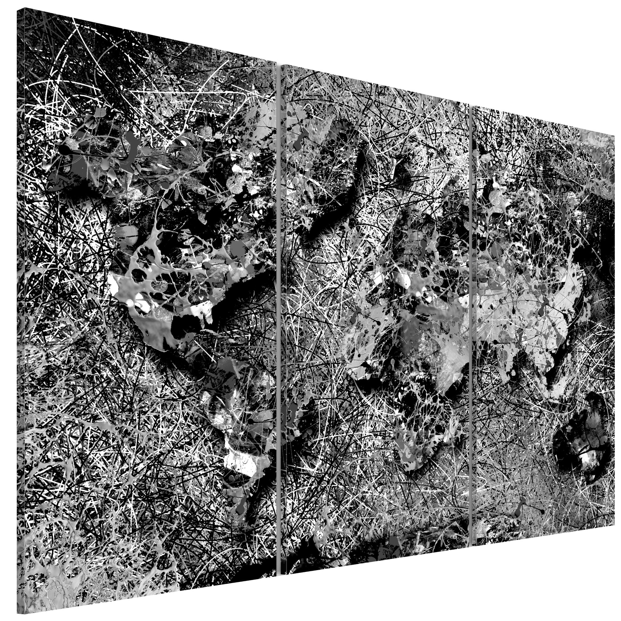 Tablou canvas 3 piese - Harta Mondiala Fire Thread - 90 x 60 cm