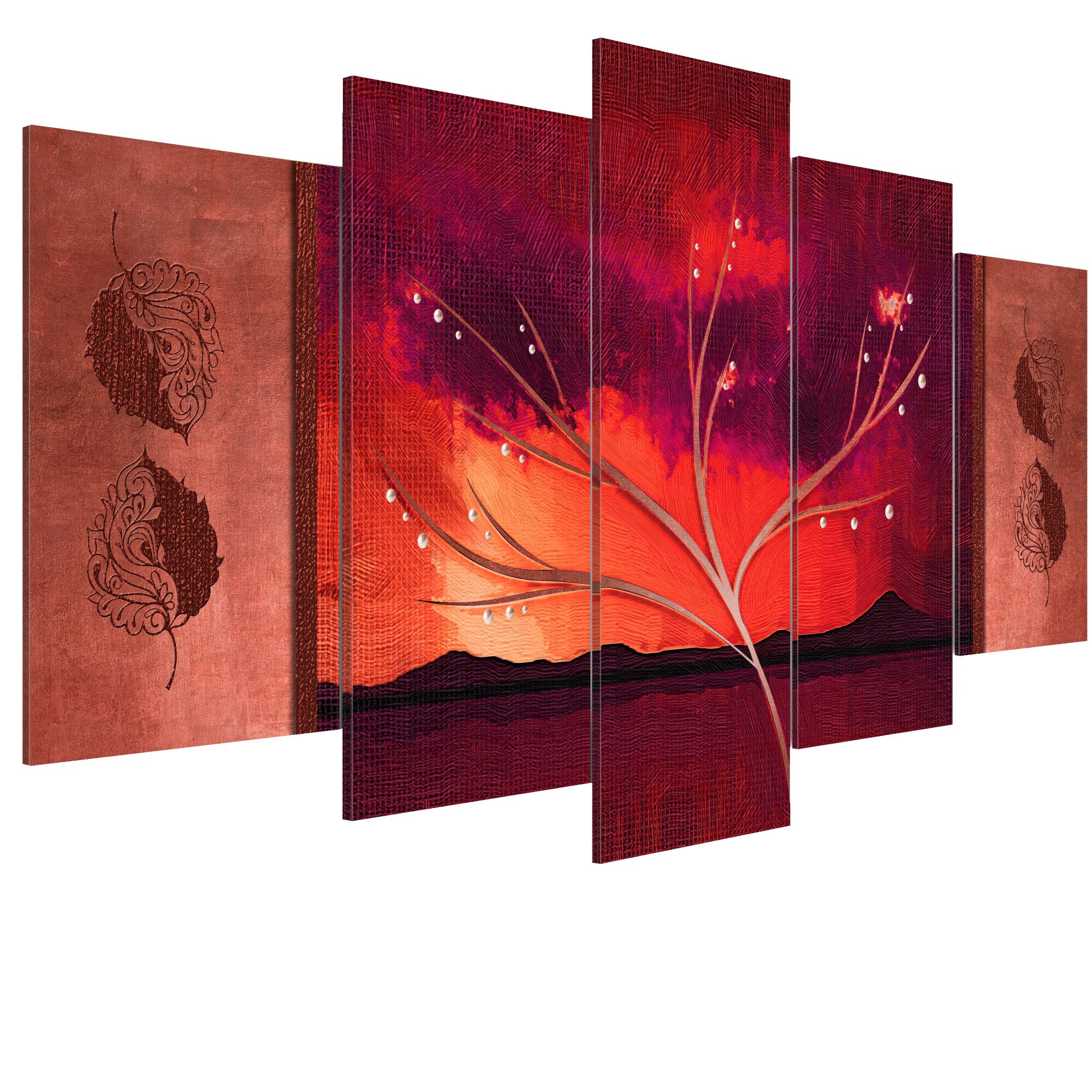 Tablou canvas 5 piese - Carmine Toamna - 200 x 100 cm