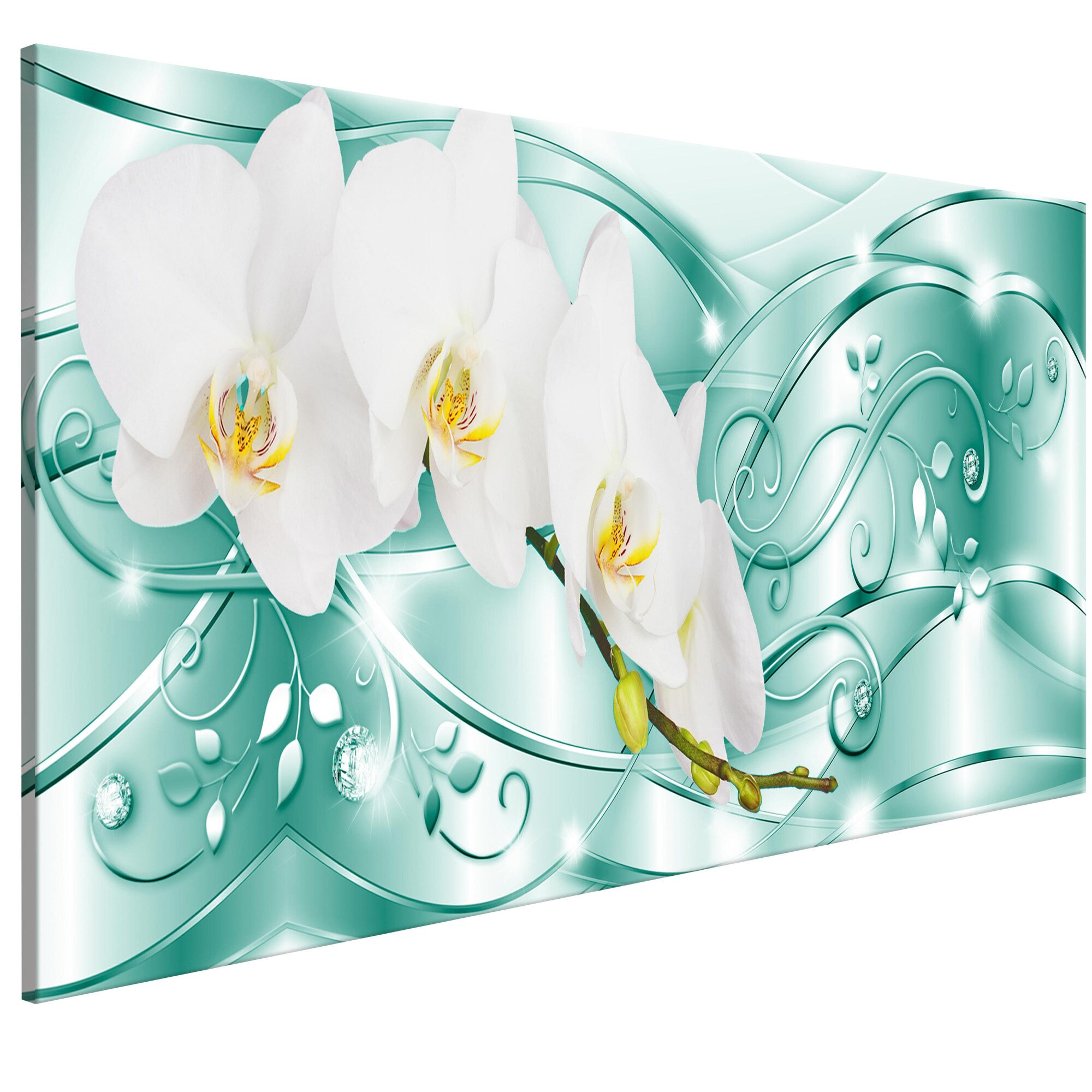 Tablou canvas - Inflorire verde Ingust - 135 x 45 cm