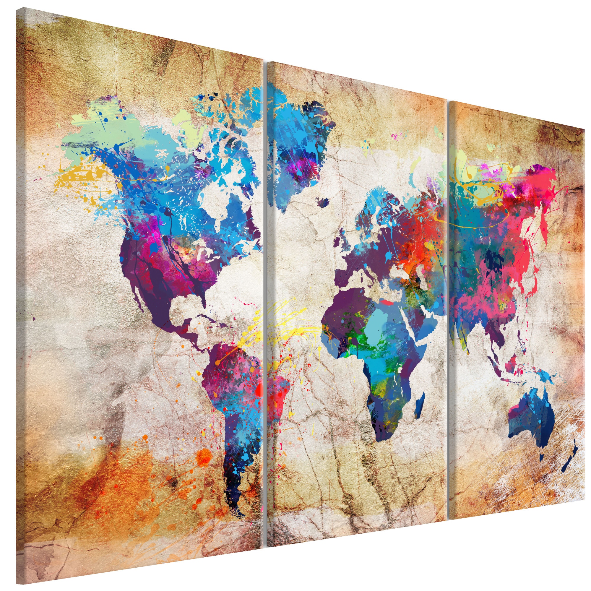 Tablou canvas 3 piese - Harti Urban Style - 90 x 60 cm