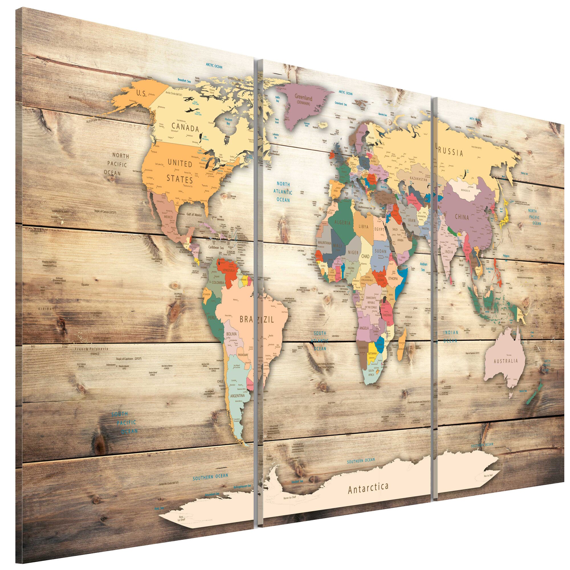 Tablou canvas 3 piese - Harta Viselor - 90 x 60 cm