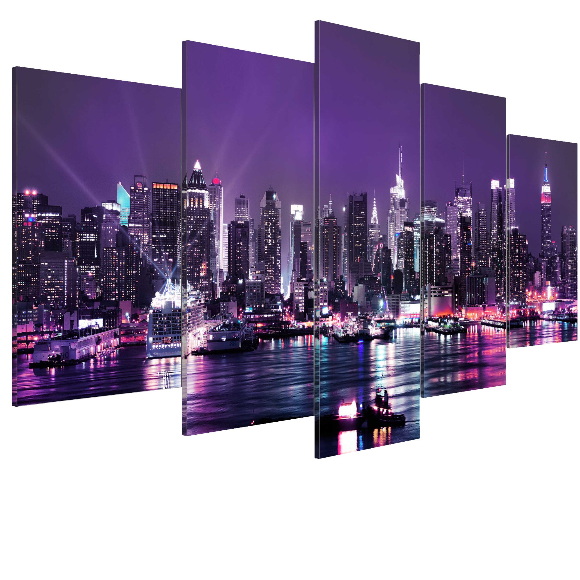 Tablou canvas 5 piese - Cerul Purpuriu - 100 x 50 cm