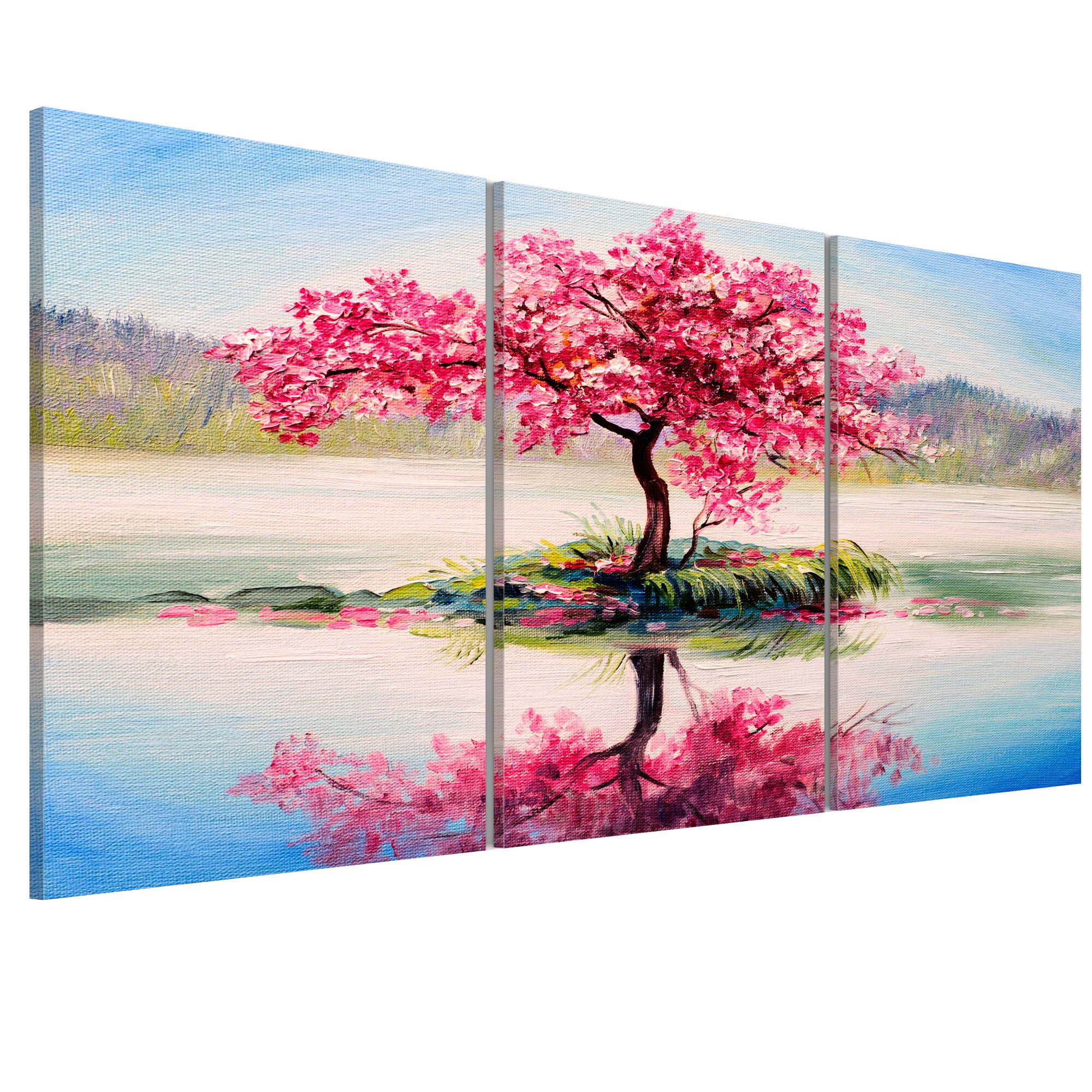 Tablou canvas 3 piese - Insula Primaverii - 60 x 30 cm