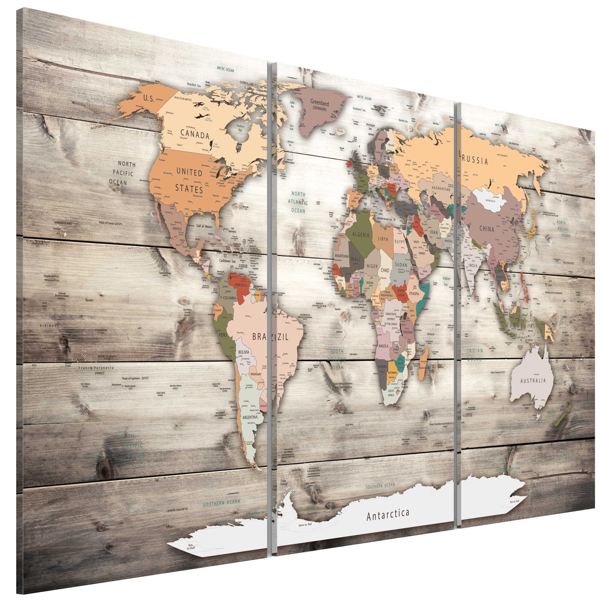 Tablou canvas 3 piese - Istoria calatoriilor - 90 x 60 cm