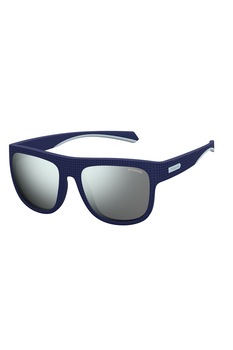 Polaroid, Ochelari de soare patrati polarizati texturati, Bleumarin, 56-18-140 Standard Polaroid, Ochelari de soare patrati polarizati texturati, Bleumarin, 56-18-140 Standard