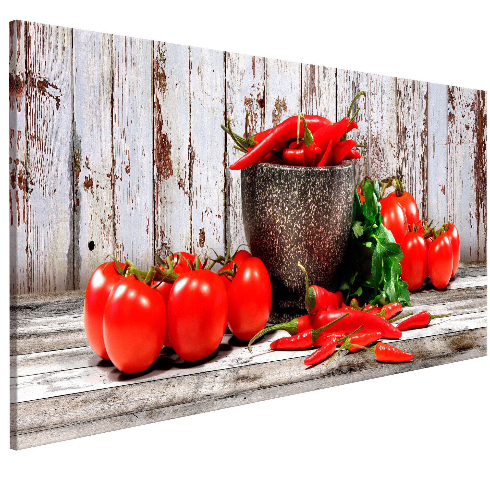 Tablou canvas - Legume roSii Lemn Ingust - 135 x 45 cm