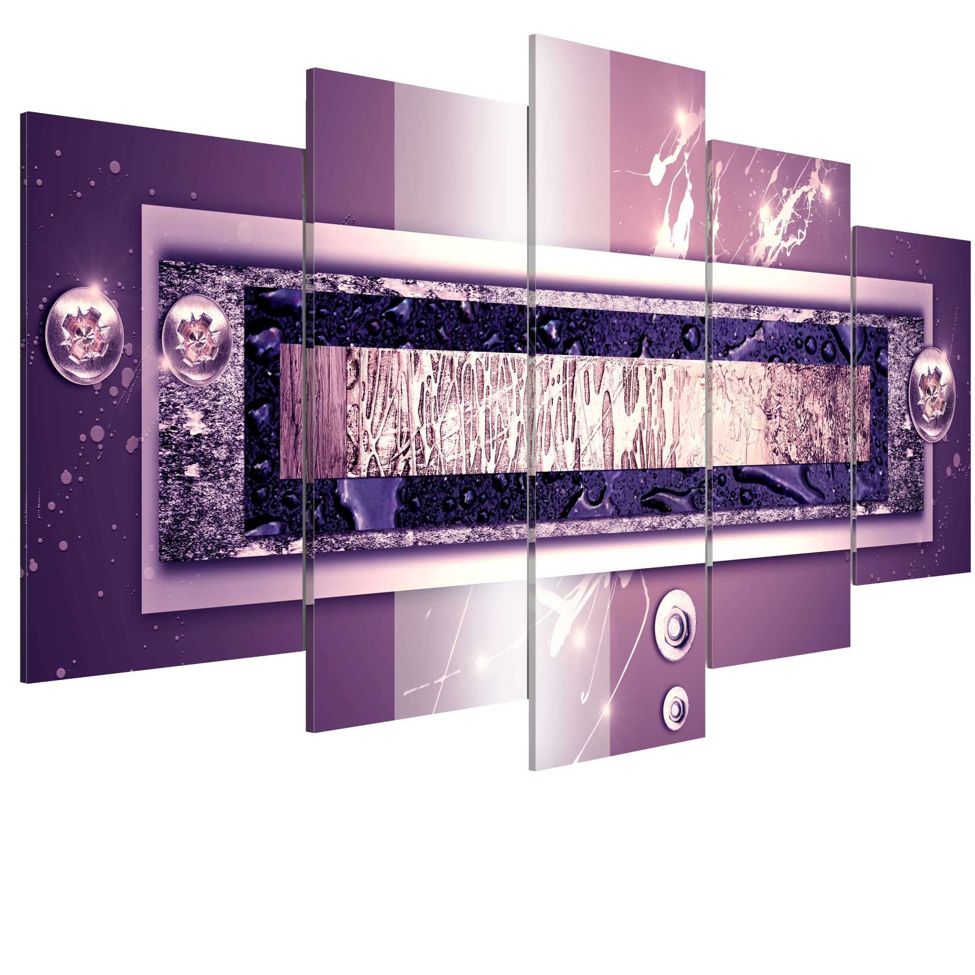 Tablou canvas 5 piese - Cascada violet - 100 x 50 cm