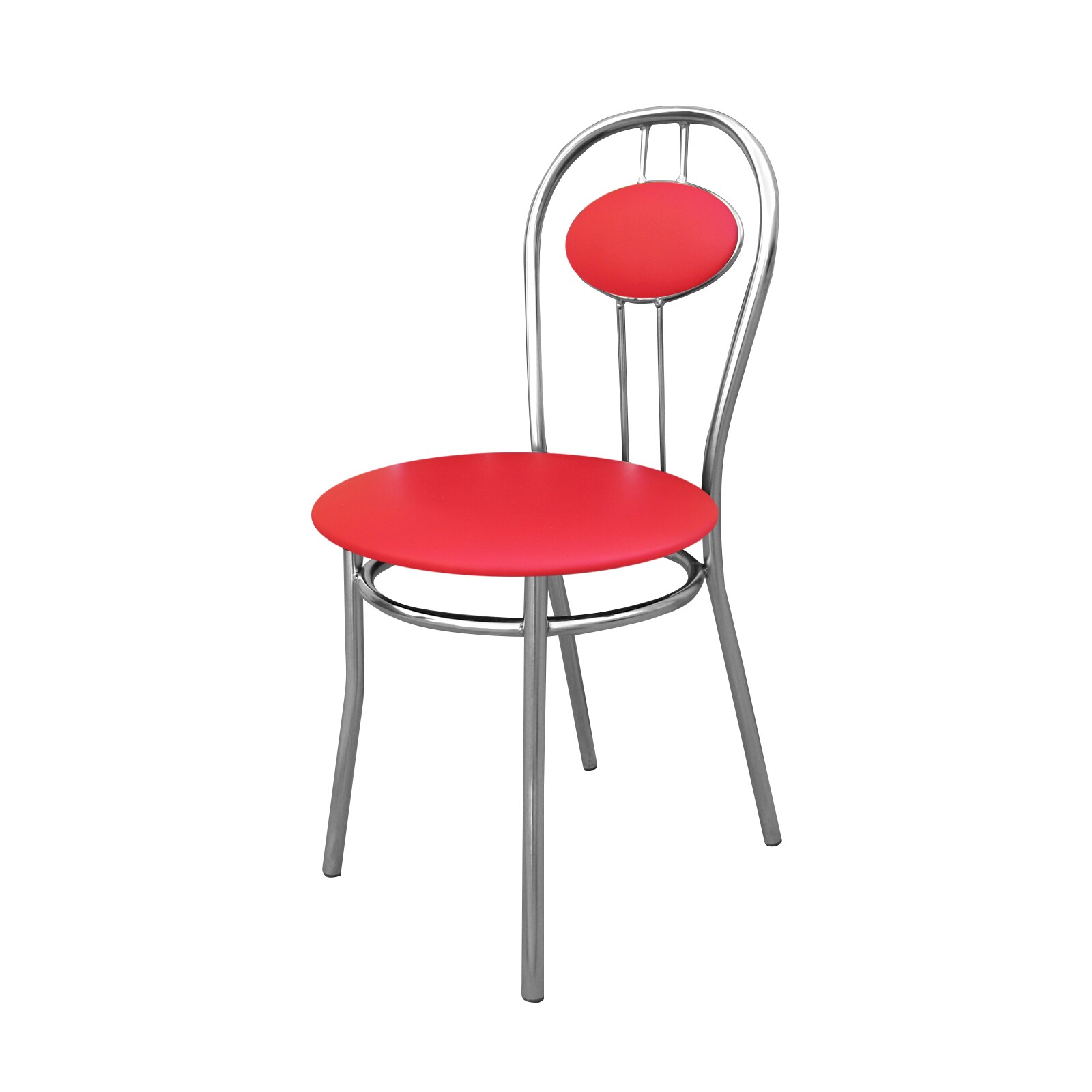 Scaun dining MF TIZIANO, cadrul cromat, PU, Rosu