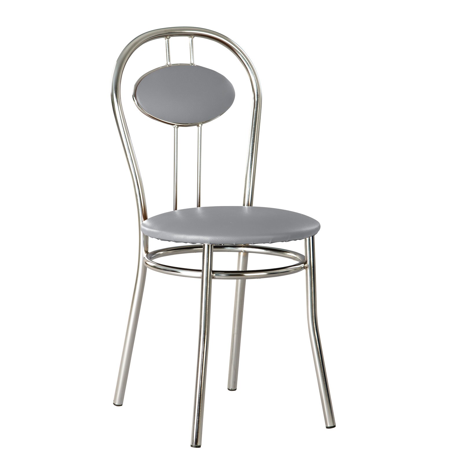 Scaun dining MF TIZIANO, cadrul cromat, PU, Gri