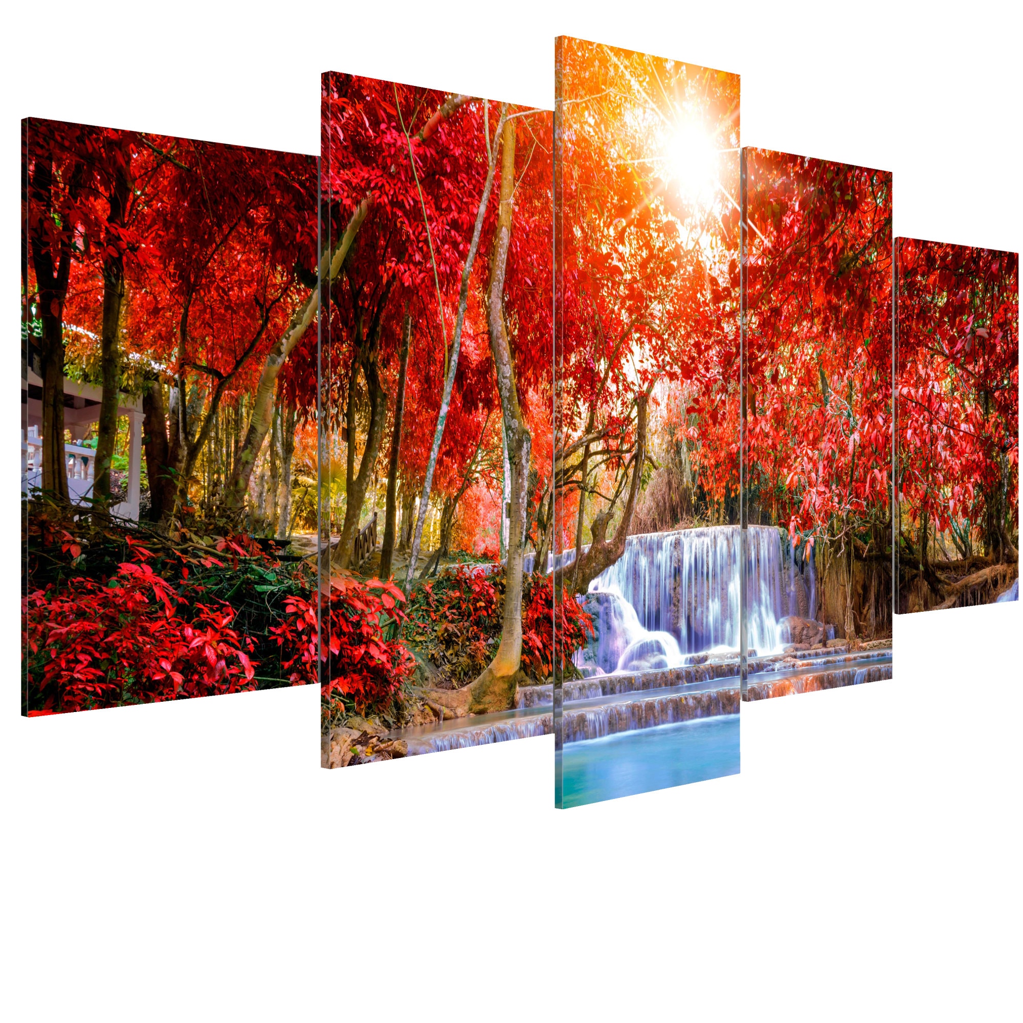 Tablou canvas 5 piese - Cascada suspinelor - 100 x 50 cm