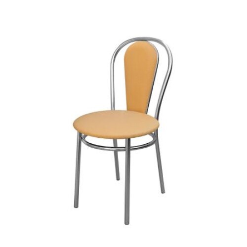 Scaun dining MF FLORINO, cadru cromat, PU, ocru