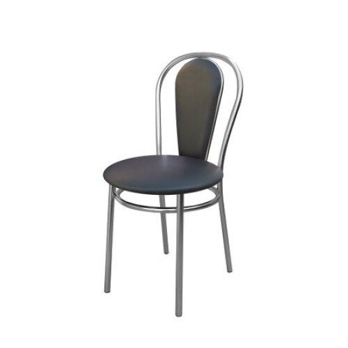 Scaun dining MF FLORINO, cadru cromat, PU, negru