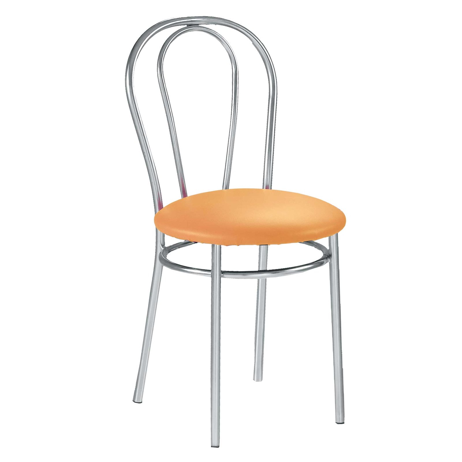 Scaun dining MF TULIPAN, cadru cromat, PU, Ocru