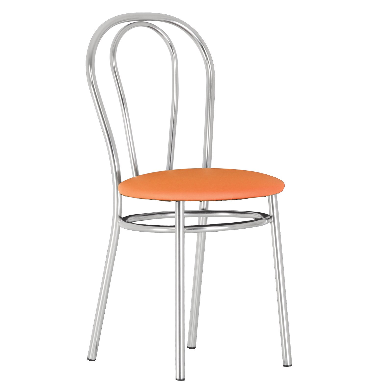 Scaun dining MF TULIPAN, cadru cromat, PU, Portocaliu