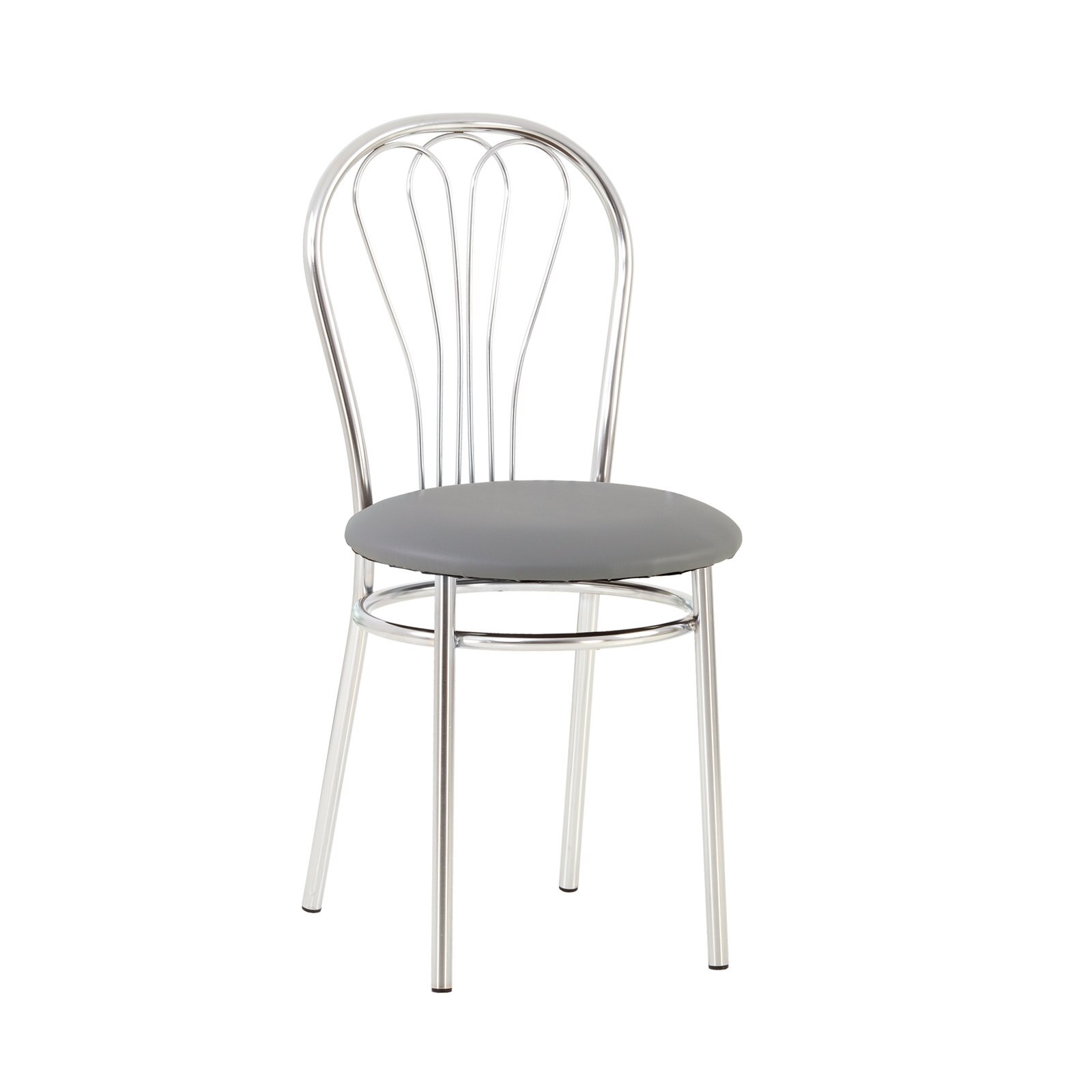 Scaun dining MF VENUS, cadru cromat, PU, Gri
