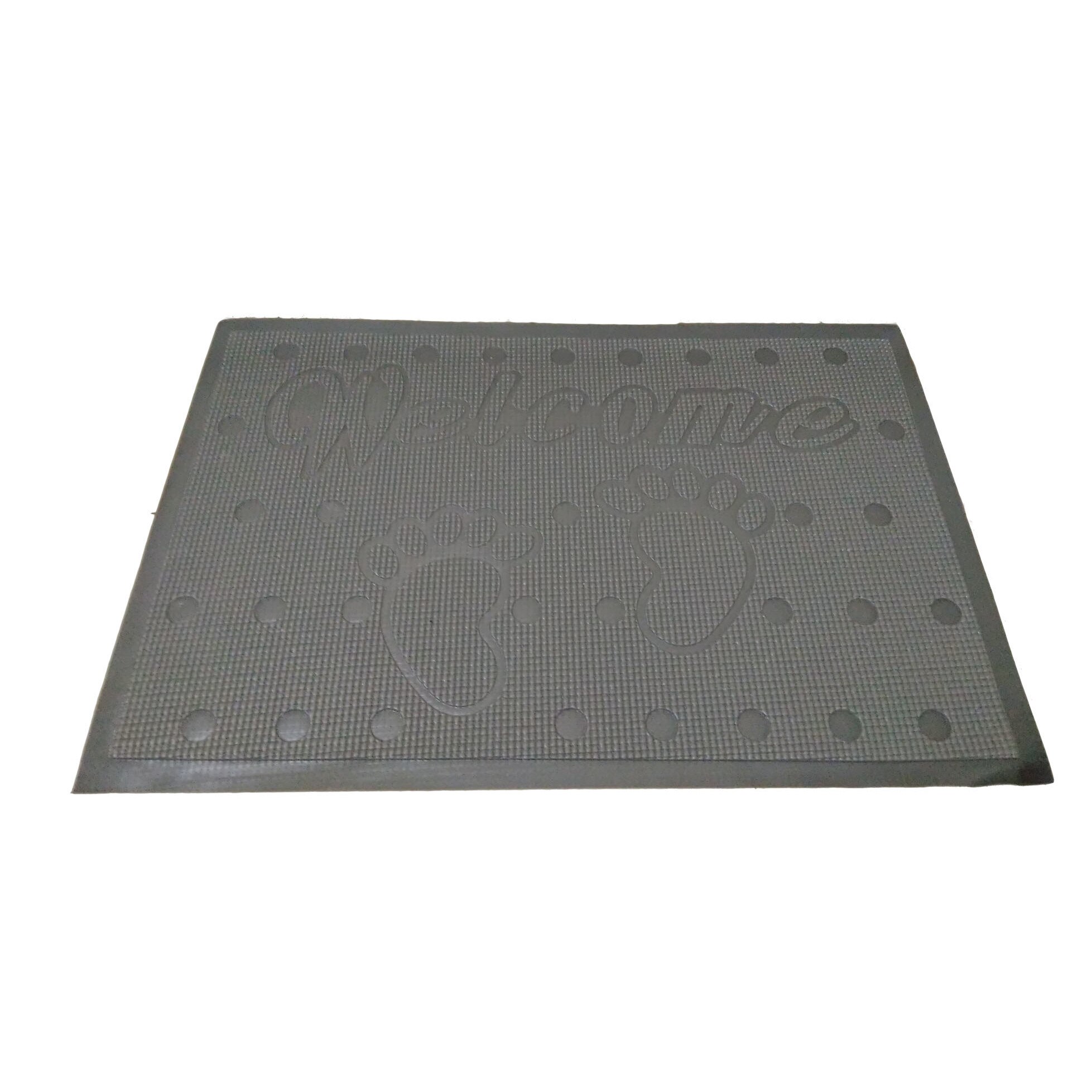 Covoras baie, tip antialunecare,, 60x40cm, gramaj 200g, poliester, culoare gri beton, tip welcome