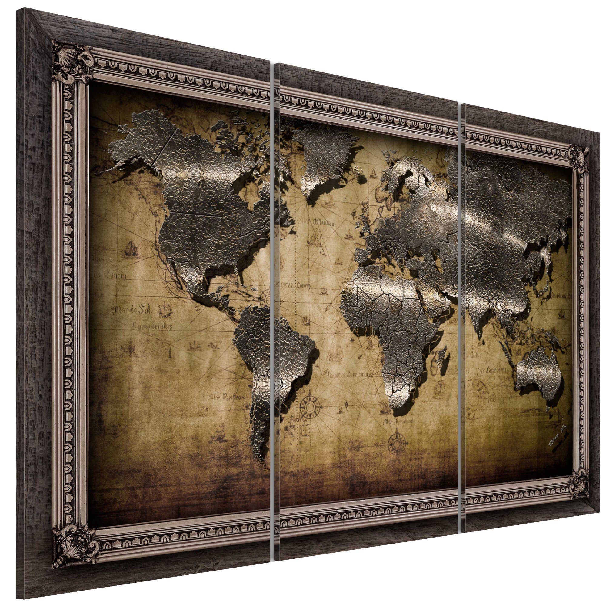 Tablou canvas 3 piese - Lumea Incadrata - 90 x 60 cm