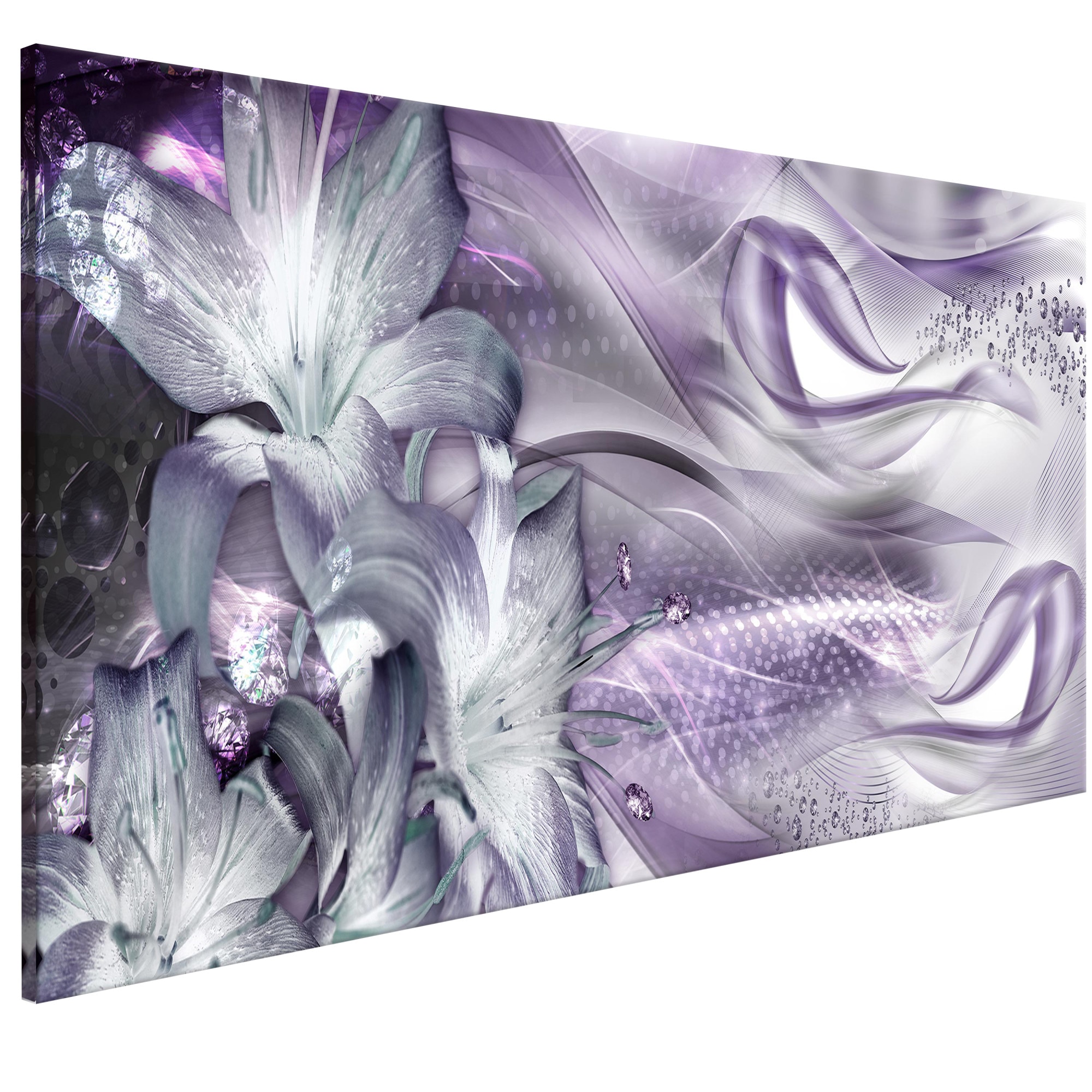 Tablou canvas - Crini Si valuri Inguste Violet pal - 150 x 50 cm