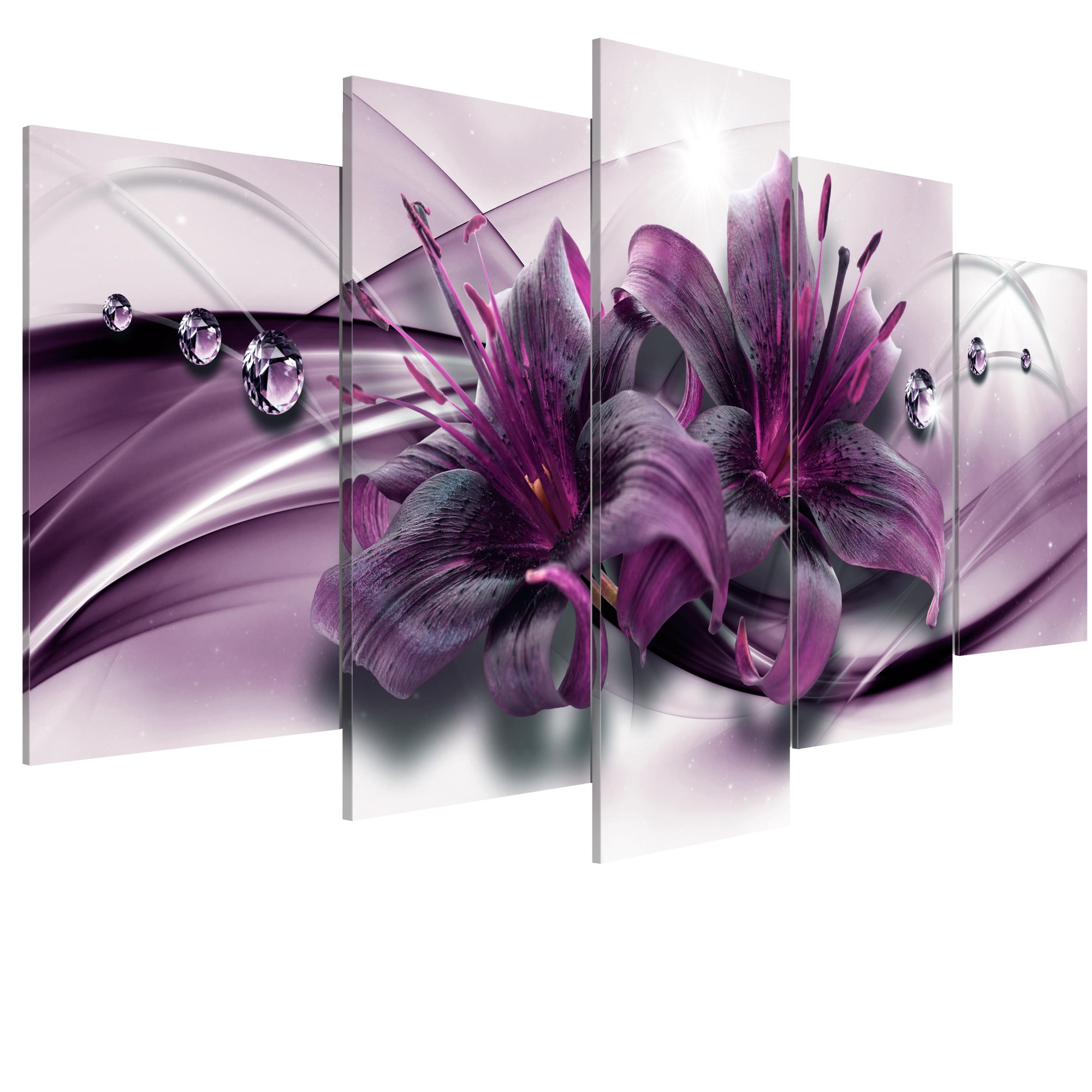 Tablou canvas 5 piese - Crin violet - 200 x 100 cm