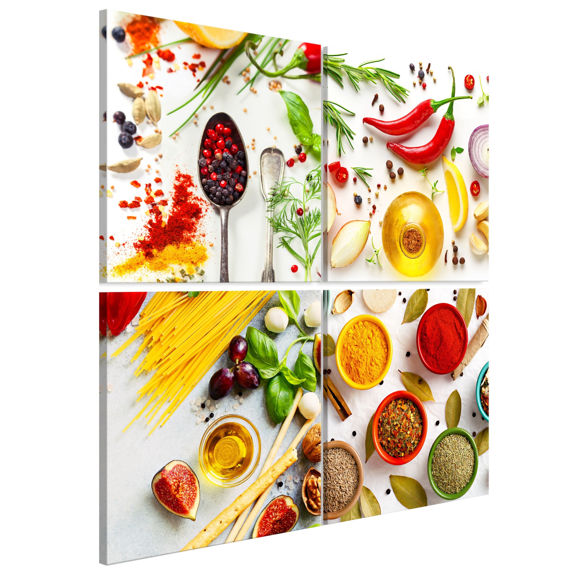 Tablou canvas 4 piese - Condimente ale lumii - 90 x 90 cm