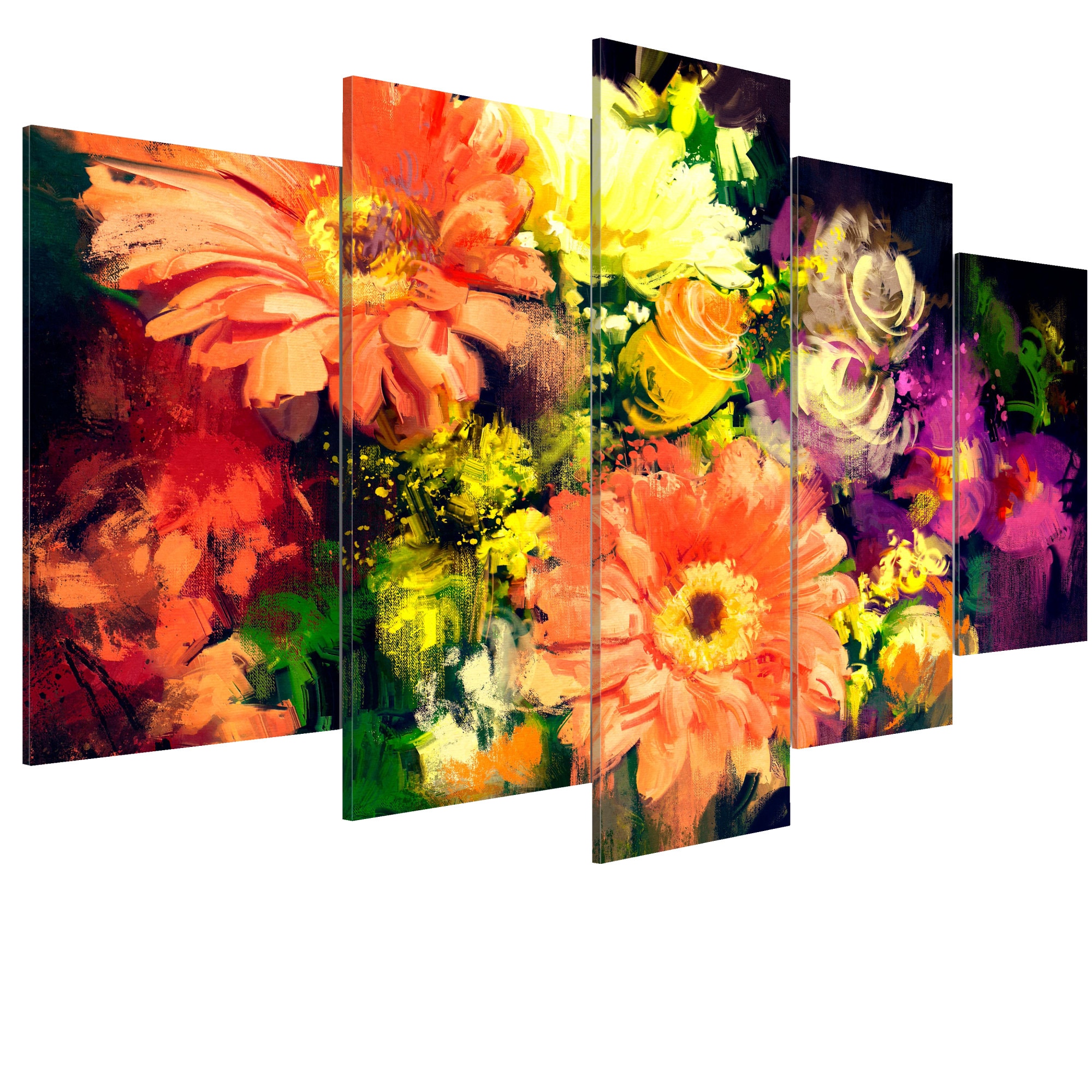 Tablou canvas 5 piese - Colaj de primavara - 200 x 100 cm