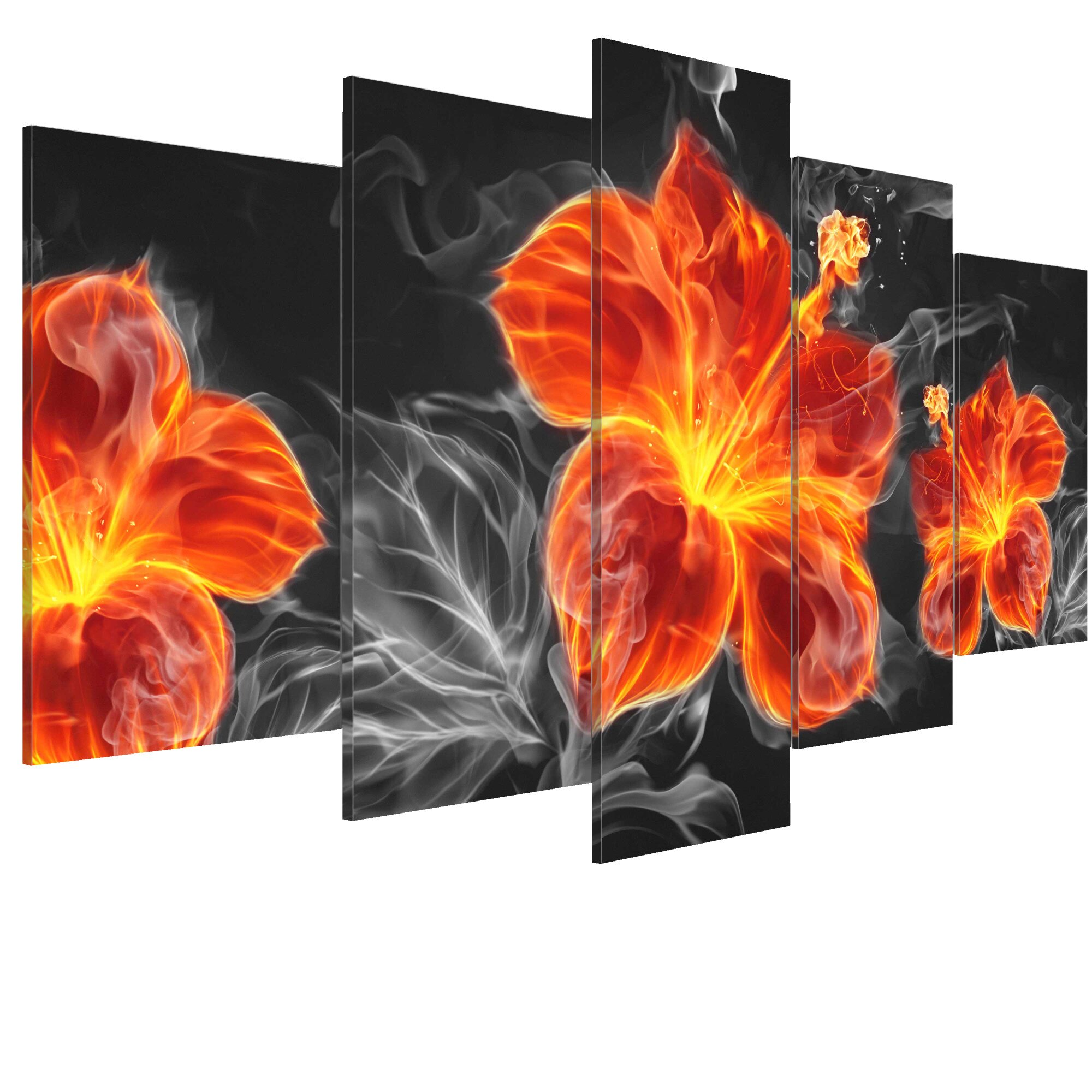 Tablou canvas 5 piese - Crin de foc - 100 x 50 cm