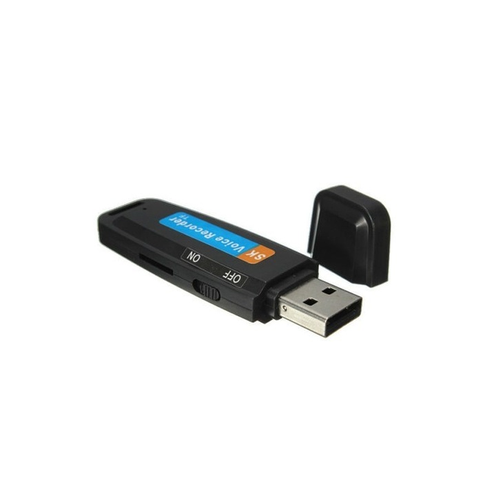 Mini felvevő USB pendrive formájában, fekete, Gonga® Black