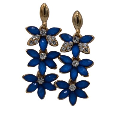Cercei din pietre semipretioase, cu efect floral D&J Exclusive, albastru
