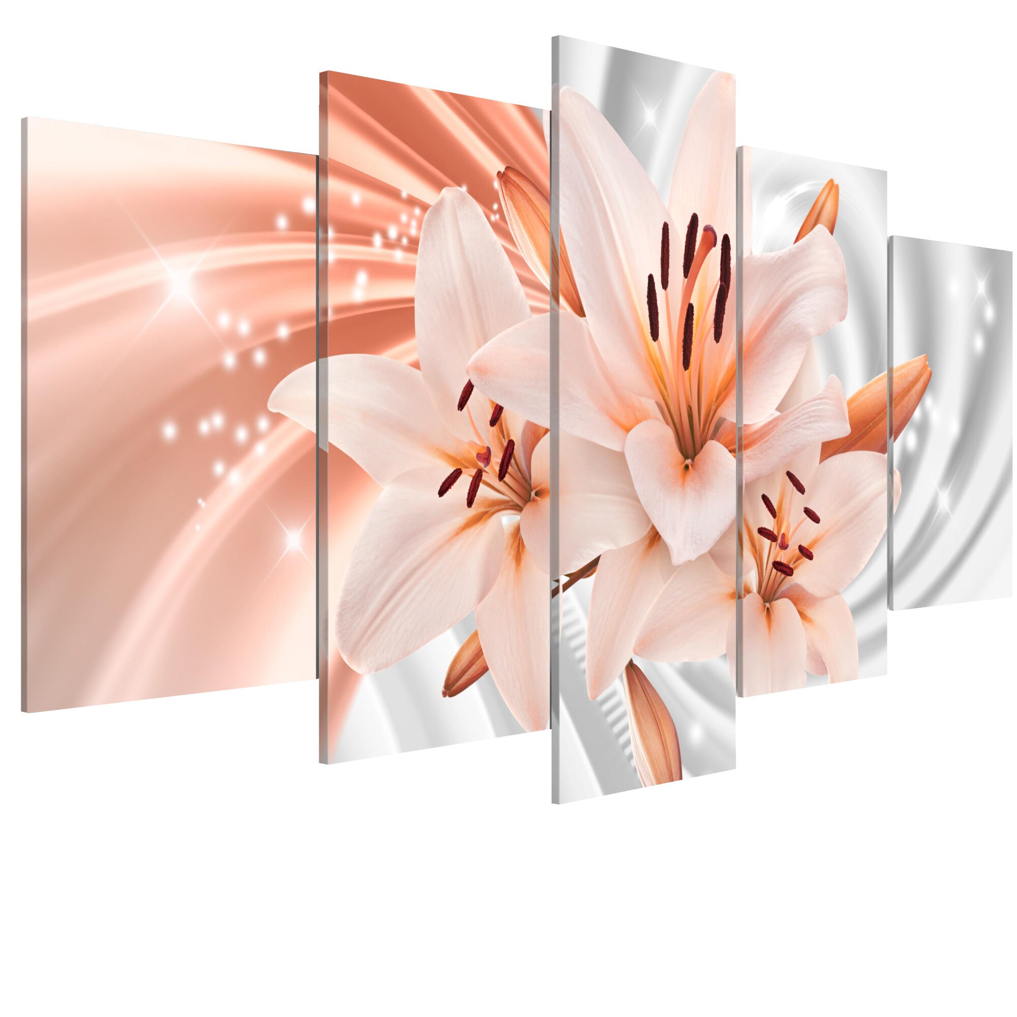 Tablou canvas 5 piese - Crini de corali - 100 x 50 cm