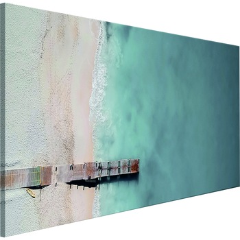 Tablou canvas - Marea Si podul de lemn gri Ingust - 120 x 40 cm Tablou canvas - Marea Si podul de lemn gri Ingust - 120 x 40 cm