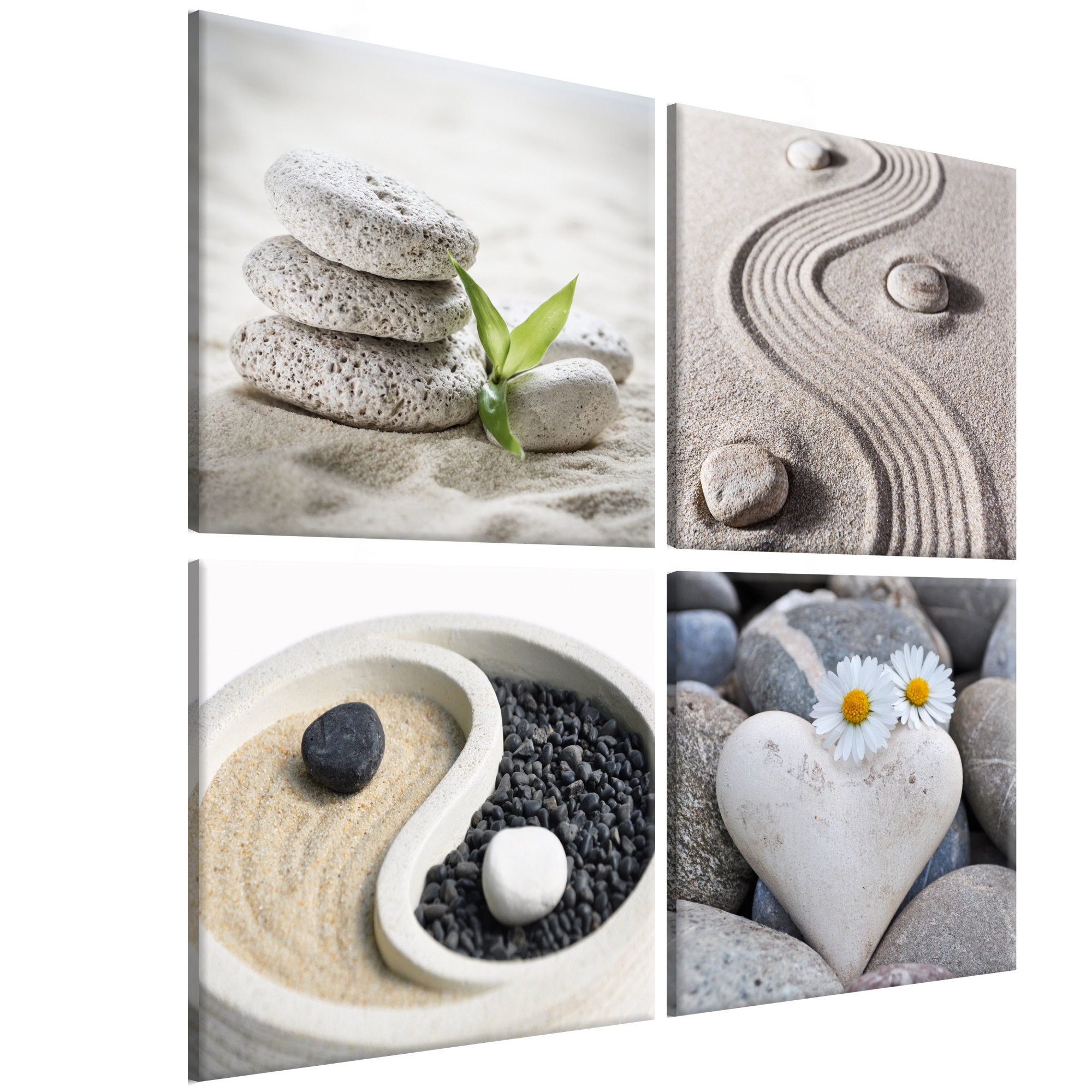 Tablou canvas 4 piese - Marea Yin Si Yang - 40 x 40 cm