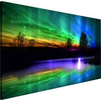 Tablou canvas - Curcubeu Aurora Ingust - 150 x 50 cm