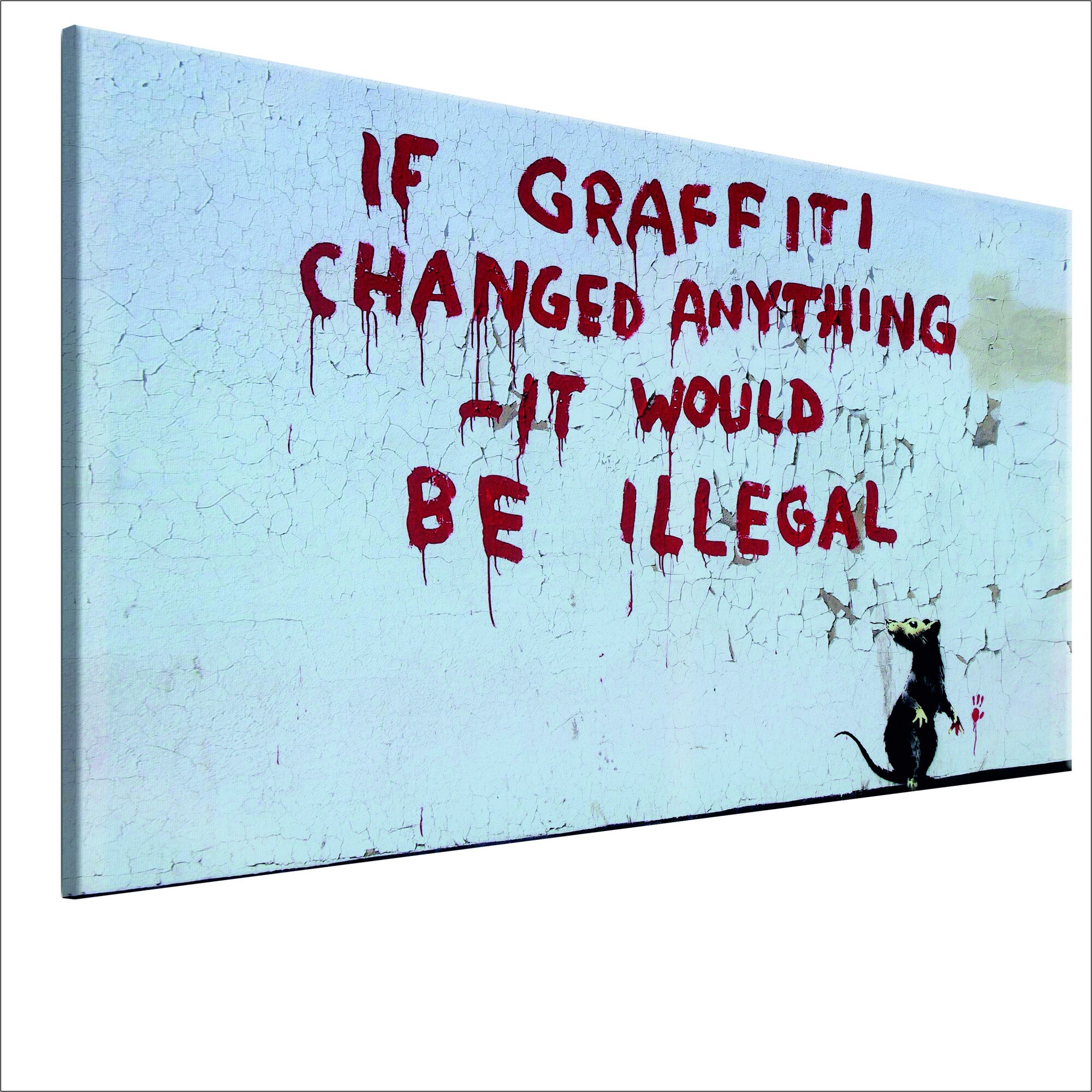 Tablou canvas - Daca Graffiti a schimbat ceva de Banksy - 60 x 40 cm
