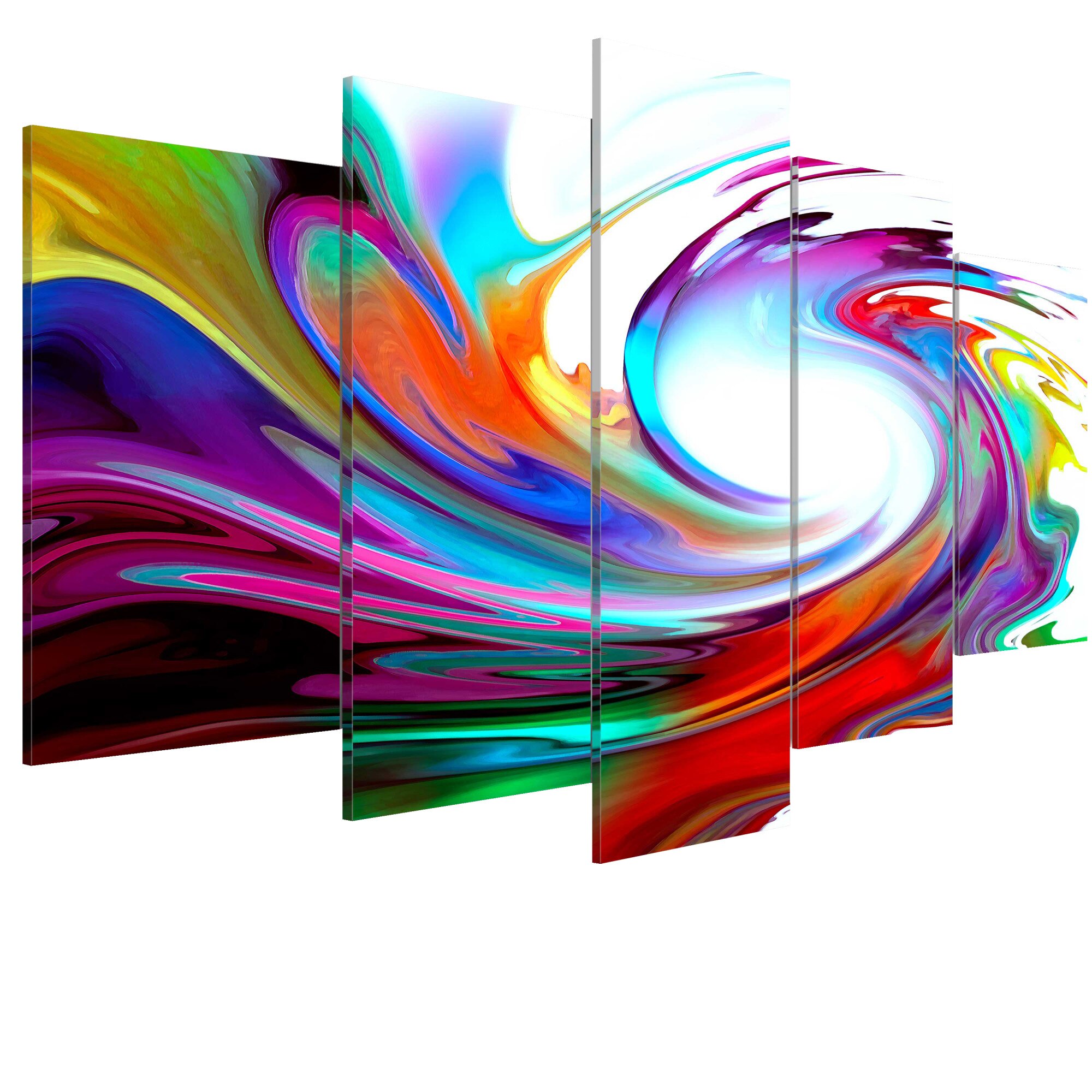 Tablou canvas 5 piese - Curcubeu vartej - 100 x 50 cm