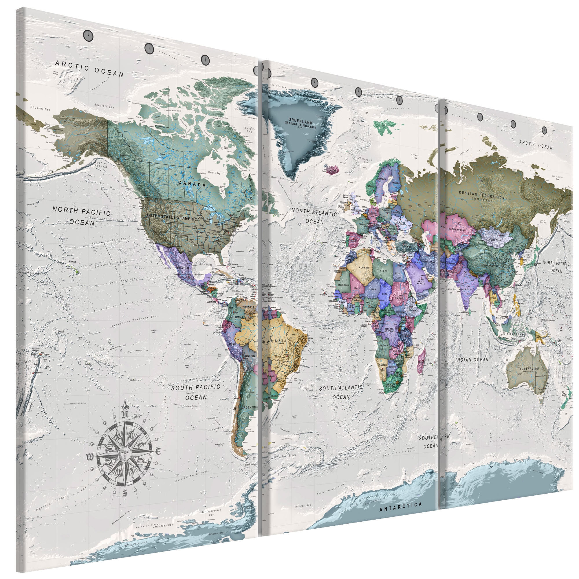 Tablou canvas 3 piese - Destinatii Mondiale - 90 x 60 cm