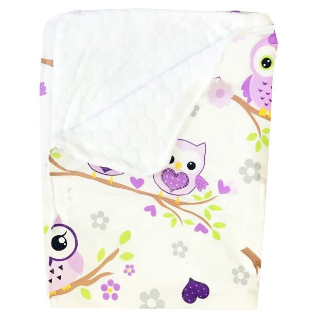 Paturica dubla bumbac - cocolino Deseda Bufnite mov