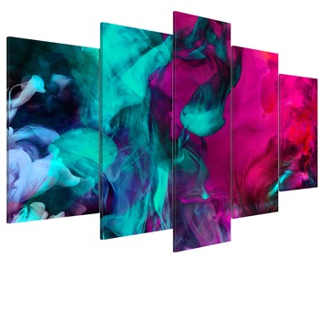 Tablou canvas 5 piese - Dansul culorilor - 100 x 50 cm