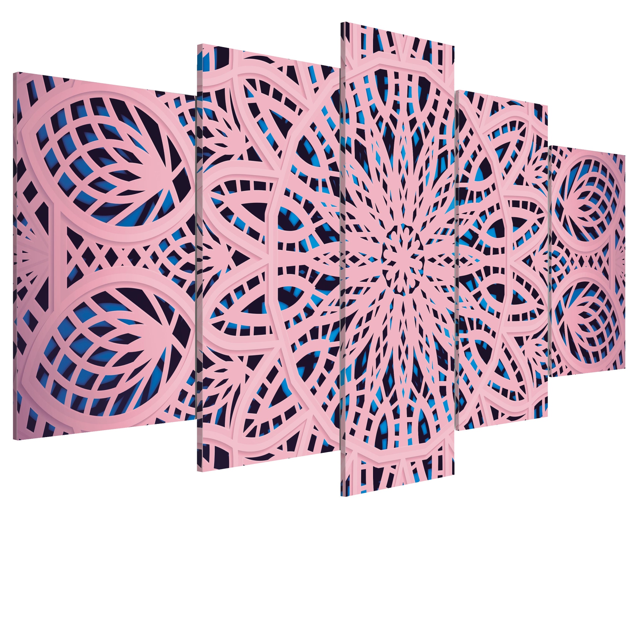 Tablou canvas 5 piese - Exotism roz - 100 x 50 cm