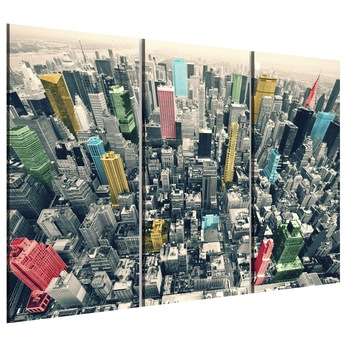Tablou canvas 3 piese - New York, alb-negru Si culori - 90 x 60 cm Tablou canvas 3 piese - New York, alb-negru Si culori - 90 x 60 cm