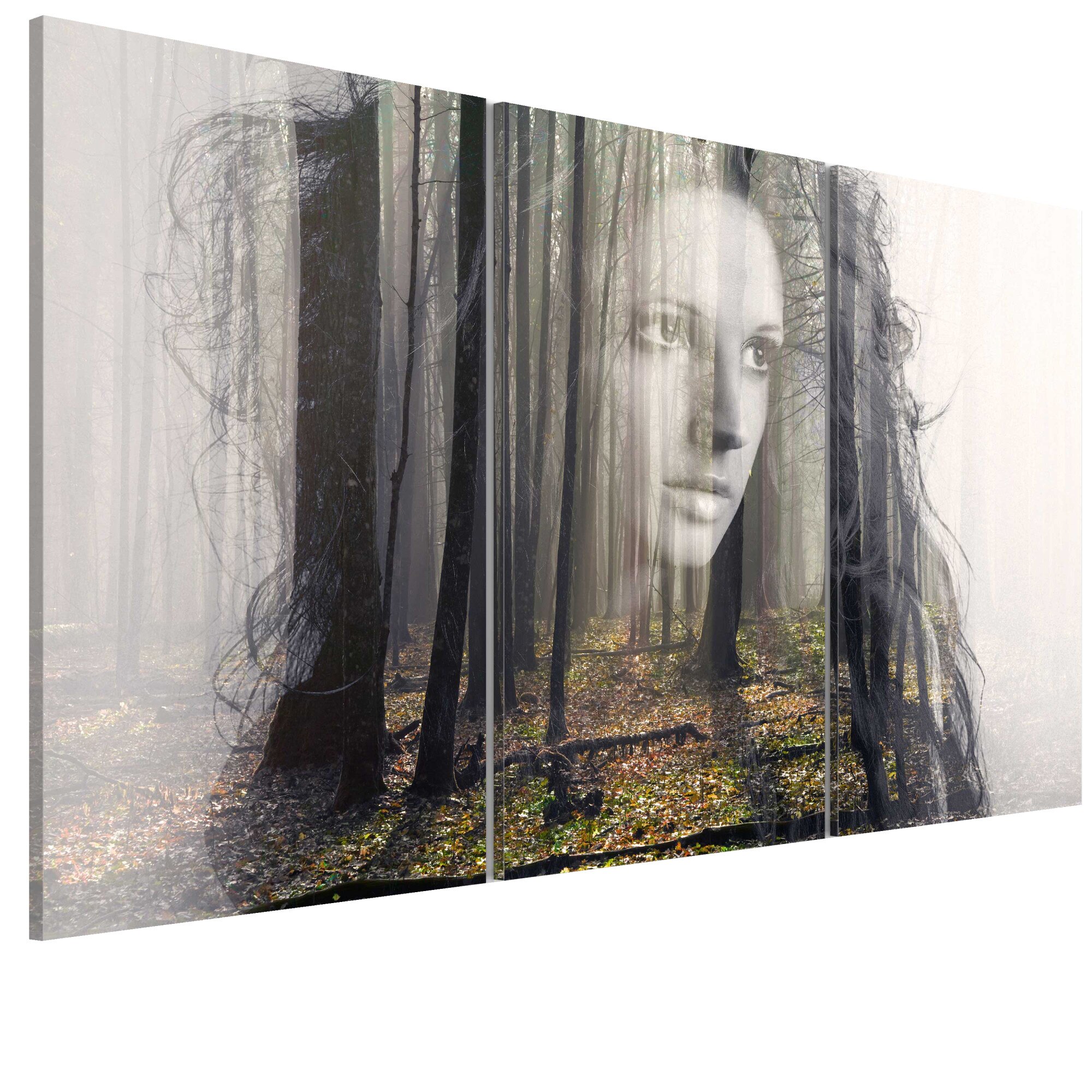 Tablou canvas 3 piese - Nimfa padurii - 90 x 60 cm