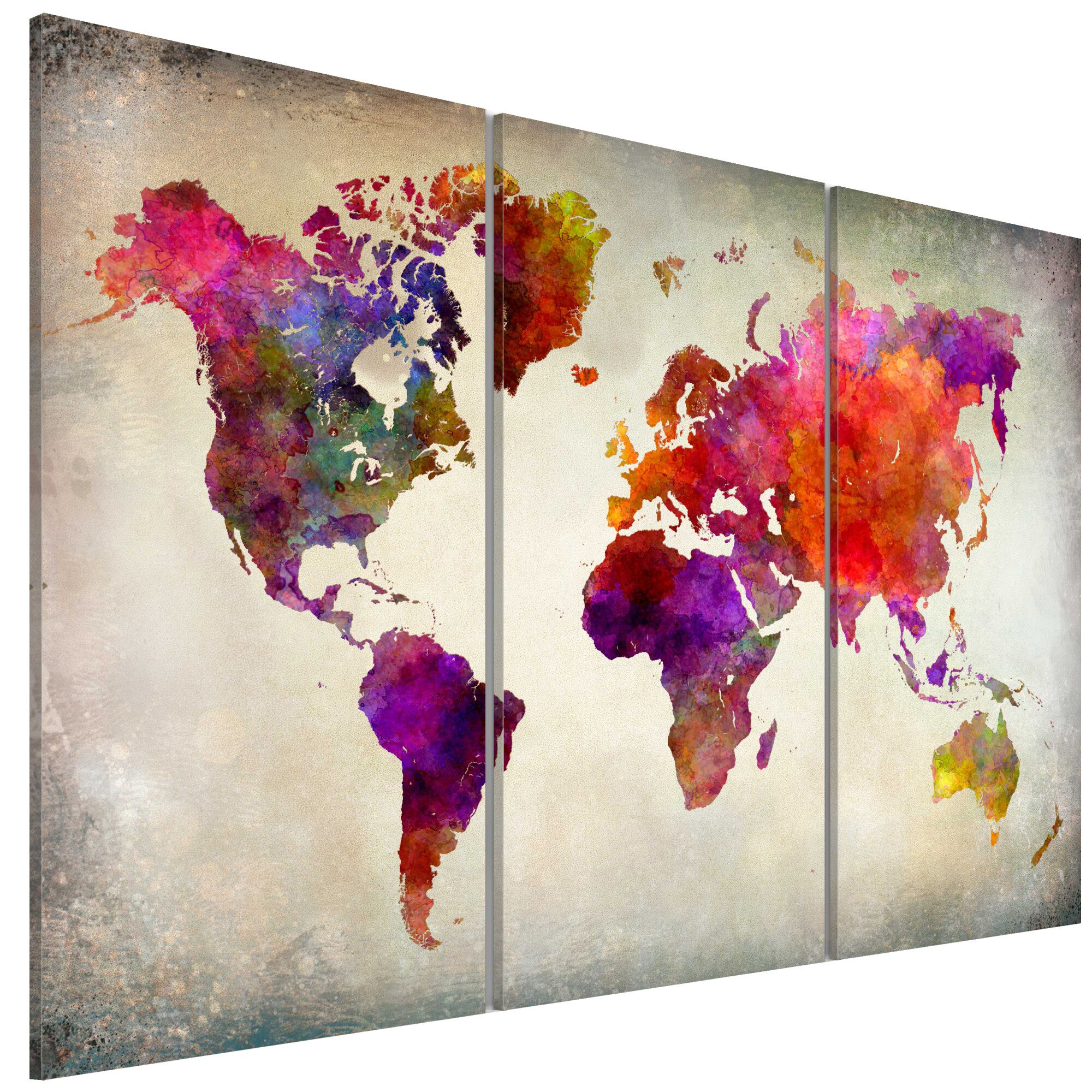 Tablou canvas 3 piese - Mozaic mondial al culorilor - 120 x 80 cm