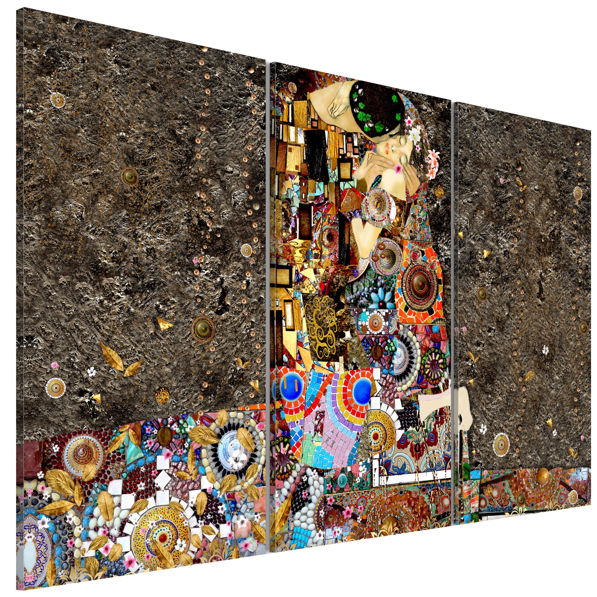 Tablou canvas 3 piese - Mozaicul iubirii - 120 x 80 cm