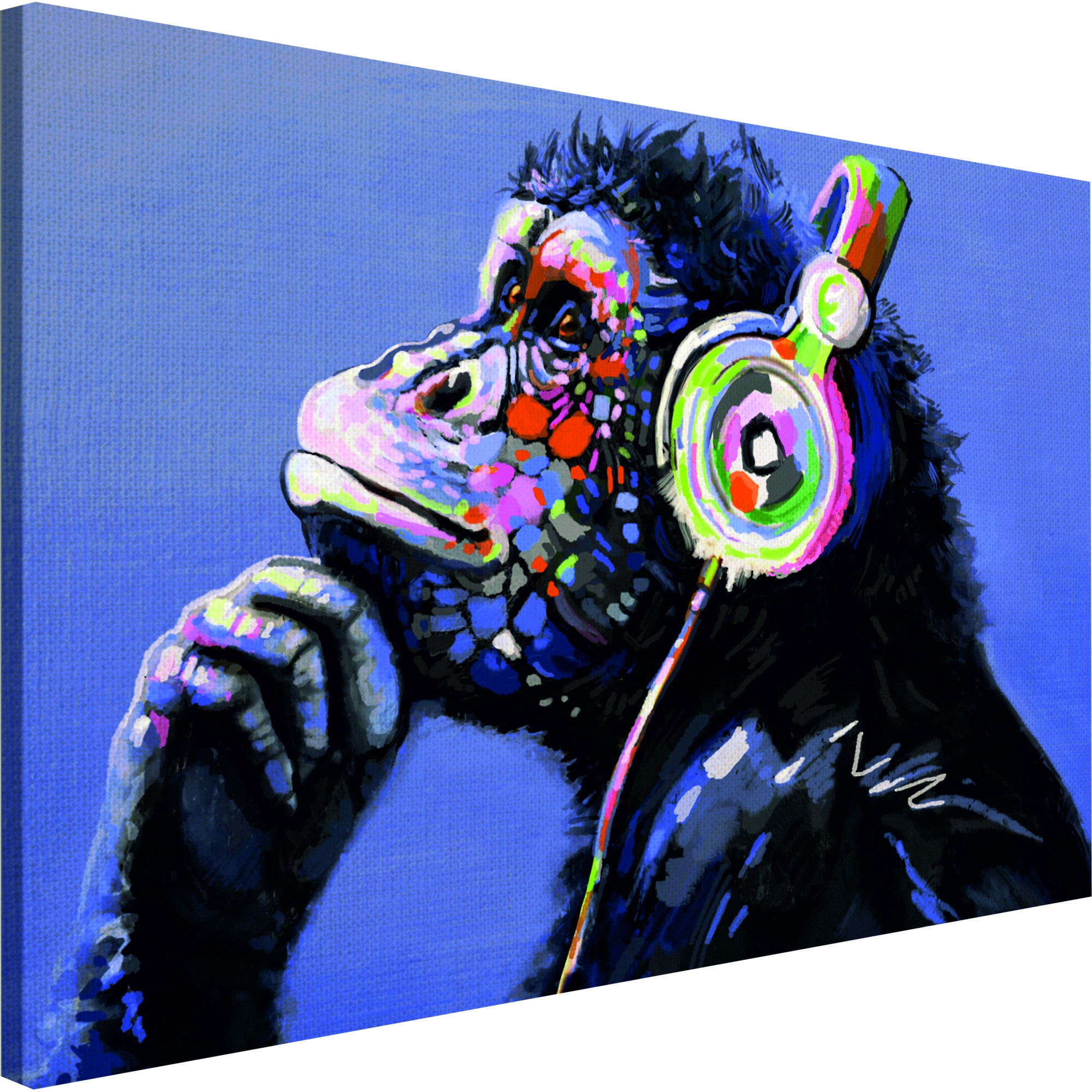 Tablou canvas - Monkey Musical Wide - 90 x 60 cm
